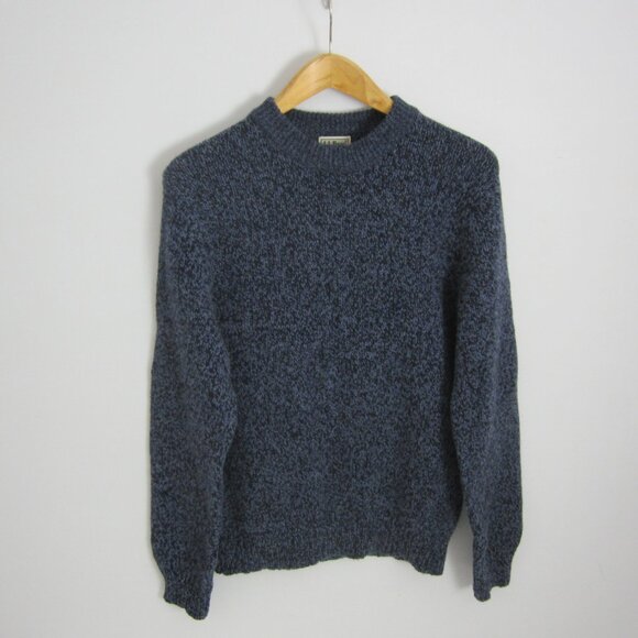 L.L. Bean Other - Vintage LL Bean Ragg Sweater Mens M Blue Black LS Marled Lambswool Outdoor Wool